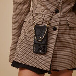 Bandolier Lily Duet Crossbody and Wristlet Phone Case in Black/Gold